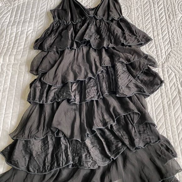 La Fée Maraboutee Black Silk Ruffle Dress - Picture 4 of 10